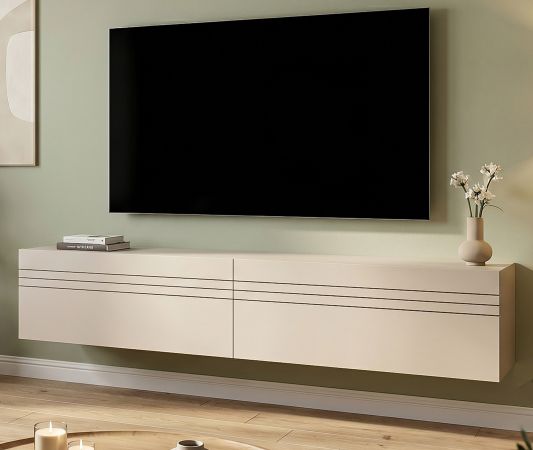 TV-Lowboard Nexus in Kaschmir TV Unterteil h�ngend / stehend 180 cm, Soft-Close