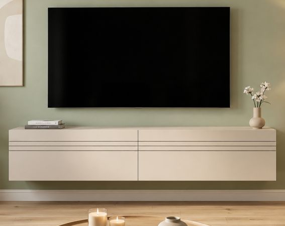 TV-Lowboard Nexus in Kaschmir TV Unterteil h�ngend / stehend 180 cm, Soft-Close