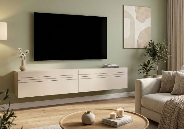 TV-Lowboard Nexus in Kaschmir TV Unterteil h�ngend / stehend 180 cm, Soft-Close
