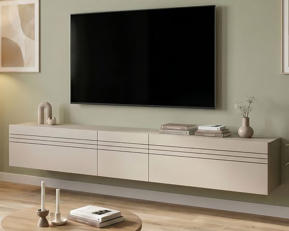 TV-Lowboard Nexus in Kaschmir TV Unterteil h�ngend / stehend 225 cm, Soft-Close