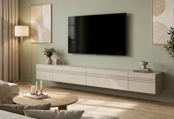 TV-Lowboard Nexus in Kaschmir TV Unterteil h�ngend / stehend 225 cm, Soft-Close