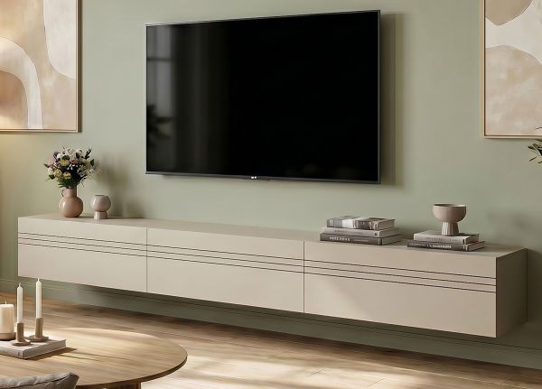 TV-Lowboard Nexus in Kaschmir XL TV Unterteil h�ngend / stehend 270 cm, Soft-Close