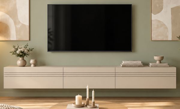 TV-Lowboard Nexus in Kaschmir XL TV Unterteil h�ngend / stehend 270 cm, Soft-Close