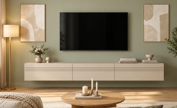 TV-Lowboard Nexus in Kaschmir XL TV Unterteil h�ngend / stehend 270 cm, Soft-Close