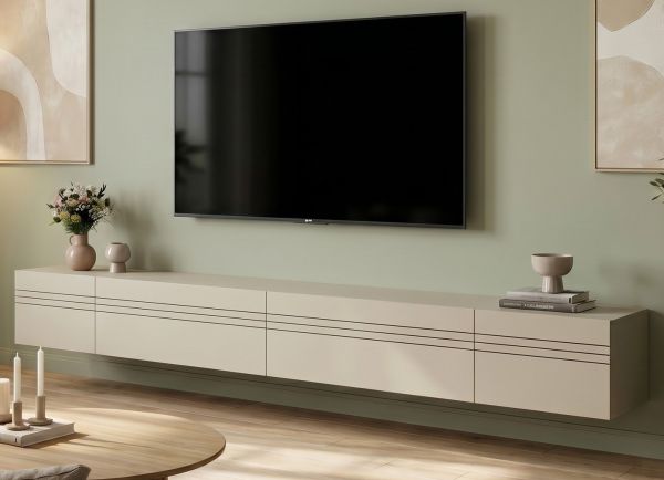 TV-Lowboard Nexus in Kaschmir XL TV Unterteil h�ngend / stehend 270 cm, Soft-Close