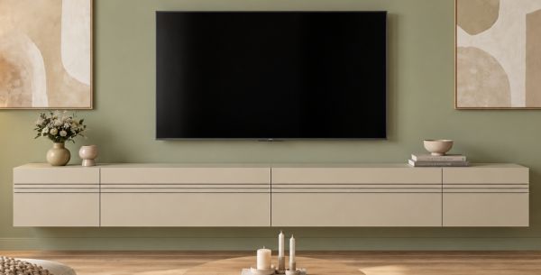 TV-Lowboard Nexus in Kaschmir XL TV Unterteil h�ngend / stehend 270 cm, Soft-Close