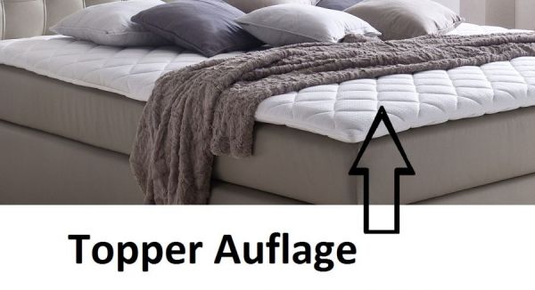 Boxspringbett Isabelle 200 x 200 cm Leder Optik muddy 7 Zonen Tonnentaschenfederkern Matratze