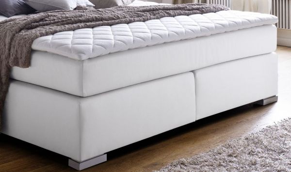Boxspringbett Isabelle 180 x 200 cm Leder Optik wei� Taschenfederkern Matratze