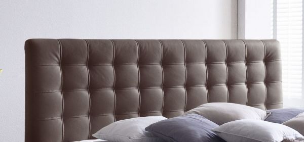 Boxspringbett Isabelle 180 x 200 cm Leder Optik braun Taschenfederkern inkl. Topper