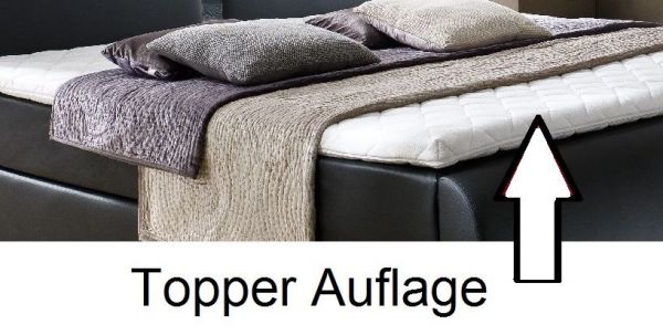 Boxspringbett Isabelle 160 x 200 cm Leder Optik schwarz Taschenfederkern Matratze