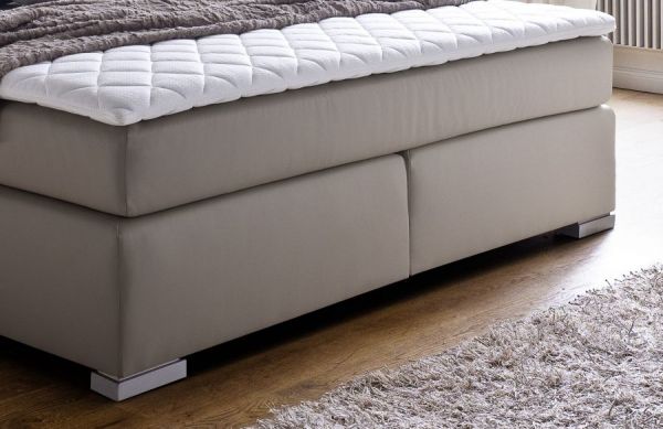 Boxspringbett Isabelle 200 x 200 cm Leder Optik muddy 7 Zonen Multi Tonnentaschenfederkern Matratze