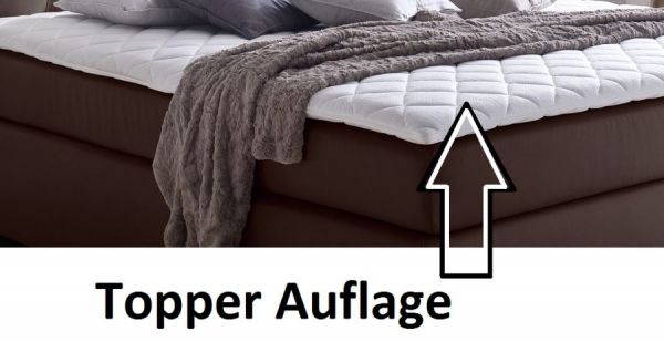 Boxspringbett Isabelle 160 x 200 cm Leder Optik braun 7 Zonen Tonnentaschenfederkern Matratze