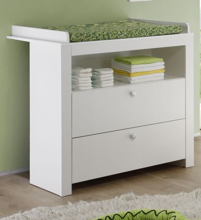 Babyzimmer Wickelkommode Zuzu in wei� Babym�bel Wickeltisch 96 x 111 cm