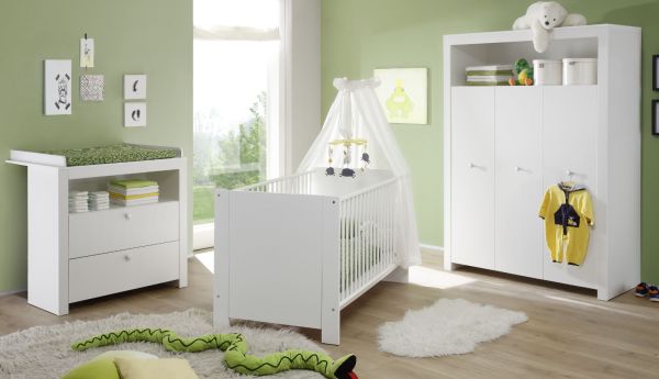 Babyzimmer Wickelkommode Zuzu in wei� Babym�bel Wickeltisch 96 x 111 cm