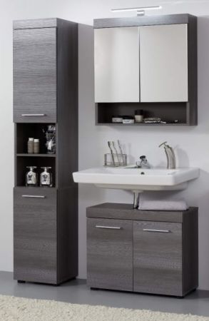 Badezimmer Badm�bel Set Pebble in Sardegna grau Rauchsilber Badkombination 3-teilig 103 x 190 cm