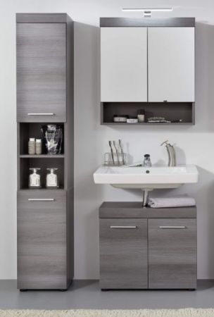 Badezimmer Badm�bel Set Pebble in Sardegna grau Rauchsilber Badkombination 3-teilig 103 x 190 cm