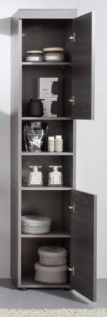 Badezimmer Hochschrank Pebble in Sardegna grau Rauchsilber Badschrank 30 x 190 cm