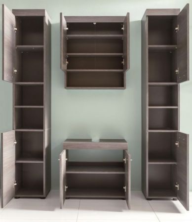 Badezimmer Badm�bel Set Pebble in Sardegna grau Rauchsilber Badkombination 4-teilig 148 x 190 cm