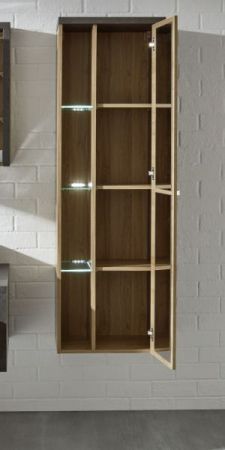 Badezimmer: H�ngeschrank Bay Eiche Riviera, Beton grau (48 x 160 cm)