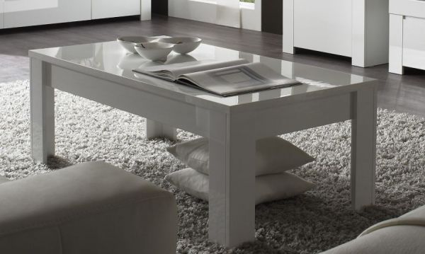 Couchtisch Livorno wei� Hochglanz Lack 122 x 65 cm