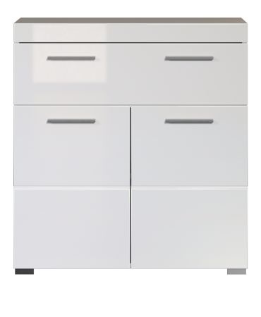 Badezimmer Kommode Adamo in wei� Hochglanz Badschrank 73 x 79 cm