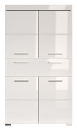 Badezimmer Midischrank Adamo in wei� Hochglanz Badschrank 73 x 132 cm