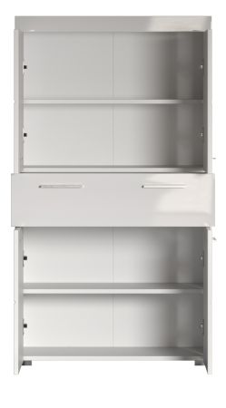 Badezimmer Midischrank Adamo in wei� Hochglanz Badschrank 73 x 132 cm