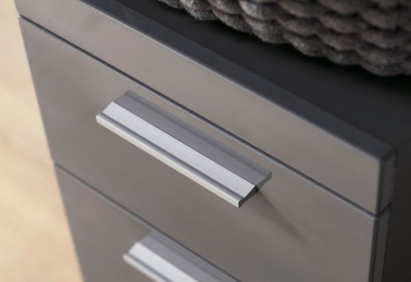 Bad H�ngeschrank Adamo in grau Hochglanz Badschrank 37 x 77 cm
