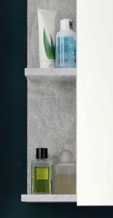 Badezimmer Spiegelschrank Nano in Stone Design grau Badm�bel 60 x 62 cm