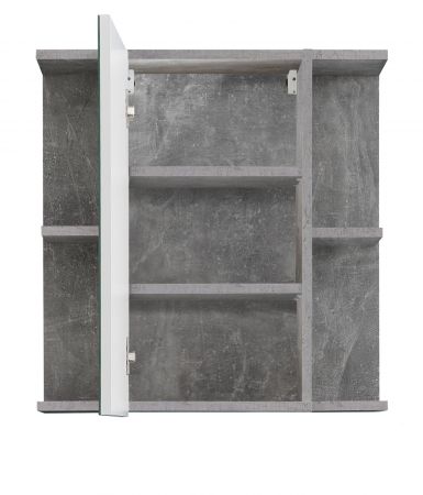 Badezimmer Spiegelschrank Nano in Stone Design grau Badm�bel 60 x 62 cm