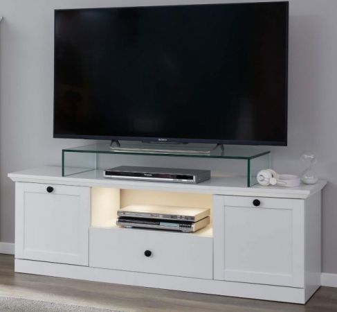 TV-Lowboard Milla in wei� Landhaus Fernsehtisch 140 x 49 cm