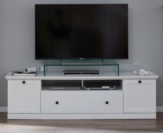 TV-Lowboard Milla in wei� matt, Landhausstil, 177 x 49 cm