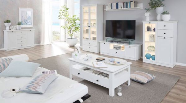 Sideboard Milla in wei�, 195 x 88 cm Kommode im Landhausstil