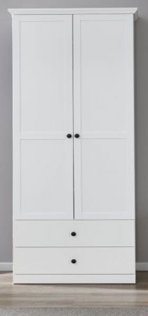 Garderobenschrank Milla in wei� Landhaus Flurgarderobe 81 x 196 cm