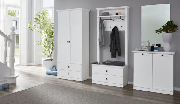 Garderobenschrank Milla in wei� Landhaus Flurgarderobe 81 x 196 cm