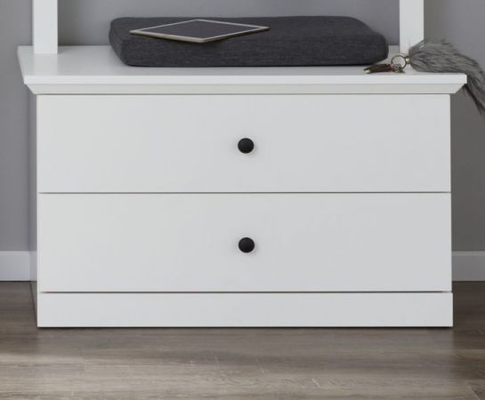 Garderobenbank Milla in wei� Landhaus Sitzbank 81 x 49 cm