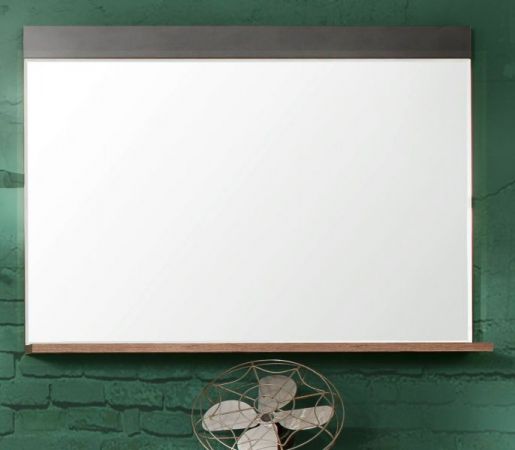 Garderobenspiegel Foundry in Used Wood Shabby mit Matera grau Wandspiegel mit Ablage 90 x 69 cm