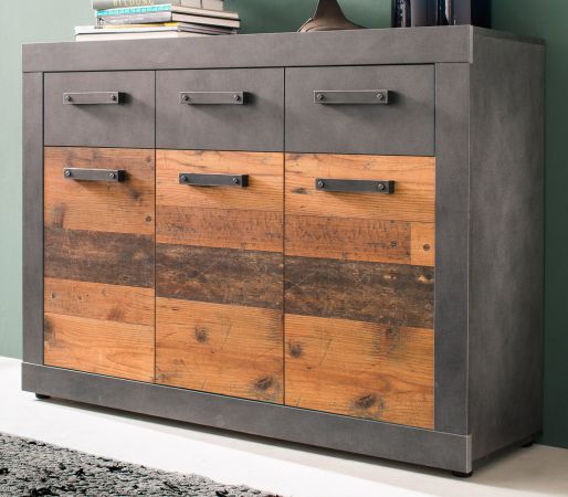 Sideboard Foundry in Used Wood Altholz Design, Kommode 117 x 86 cm
