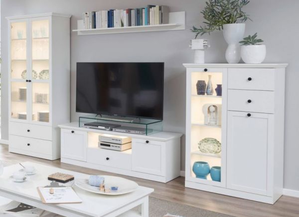 Couchtisch Milla in wei� 70 x 70 cm im Landhausstil mit Schublade