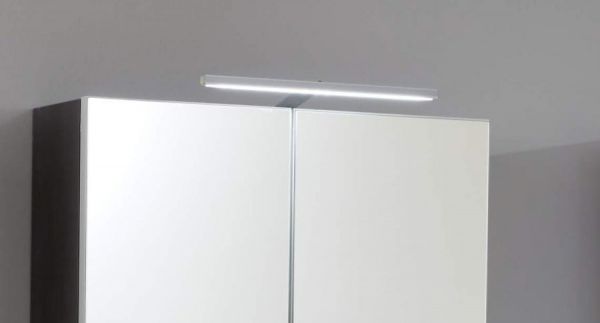 Badezimmer Badm�bel Set Matrix in wei� Hochglanz und Sardegna grau Rauchsilber Badkombination 2-teilig 60 x 182 cm