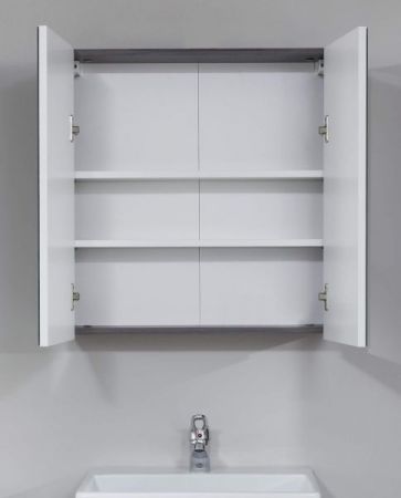 Badezimmer Spiegelschrank Matrix in Sardegna grau Rauchsilber Badschrank 2-t�rig 60 x 67 cm