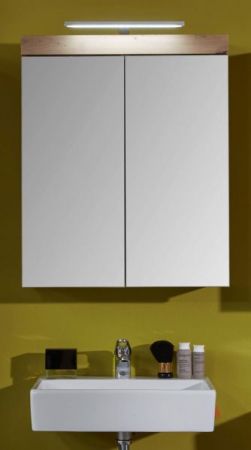 Badezimmer Spiegelschrank Adamo in Asteiche Dekor Badschrank 2-t�rig 60 x 77 cm