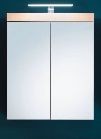 Badezimmer Spiegelschrank Adamo in Eiche Dekor Badschrank 2-t�rig 60 x 77 cm