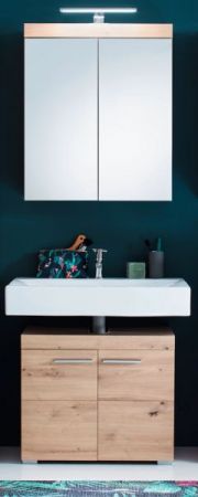 Badezimmer Waschbeckenunterschrank Adamo in Eiche / Asteiche Badschrank 60 x 56 cm