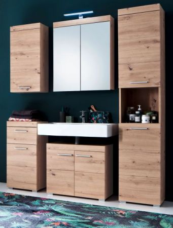 Badezimmer Unterschrank Adamo in Eiche / Asteiche Badschrank 37 x 79 cm