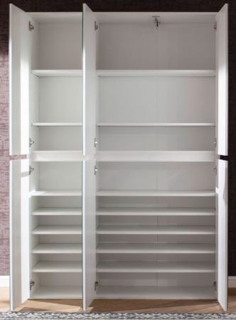 Garderobenschrank Reflect in wei� mit Spiegelt�ren - Schuhschrank 111 x 191 cm