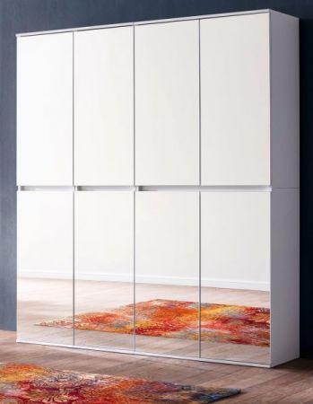 Garderobenschrank mit Spiegel Reflect in wei� mit Spiegelt�ren - Schuhschrank 148 x 191 cm