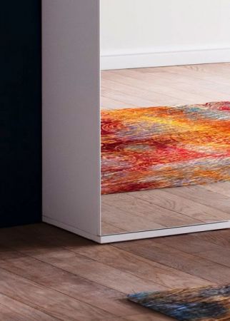 Garderobenschrank mit Spiegel Reflect in wei� mit Spiegelt�ren - Schuhschrank 37 x 191 cm