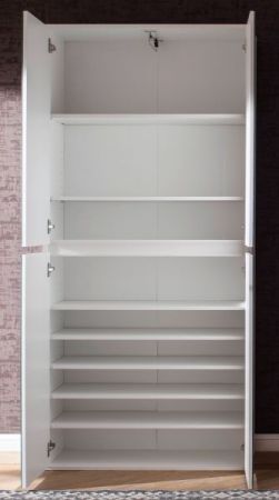 Garderobenschrank mit Spiegel Reflect in wei� mit Spiegelt�ren - Schuhschrank 74 x 191 cm