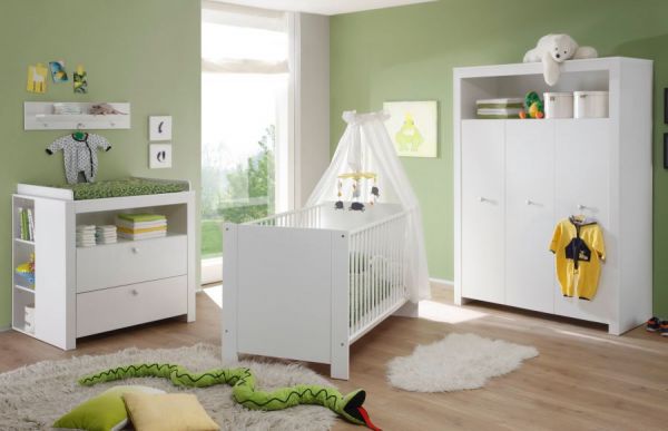 Babyzimmer Wandregal Olivia und Wilson in wei� 75 x 20 cm